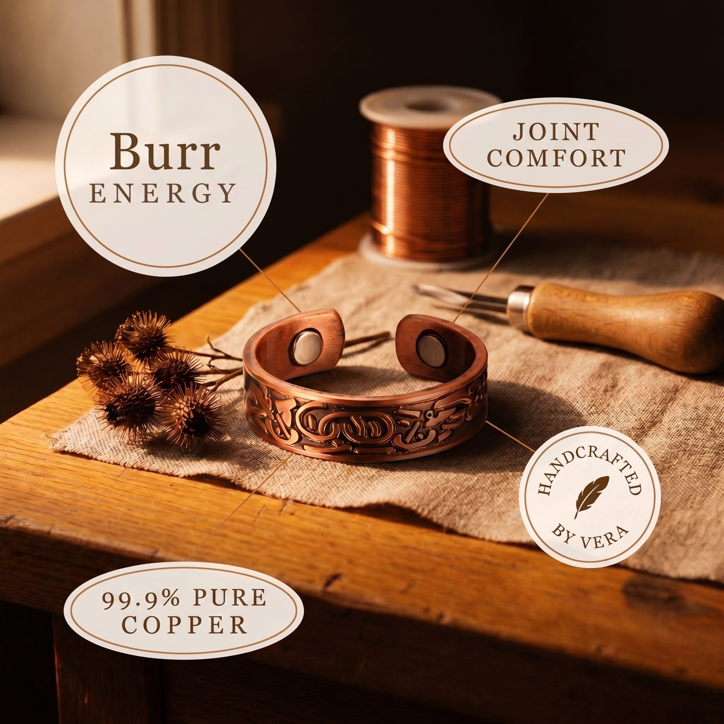 Vera's Burr Copper Ring