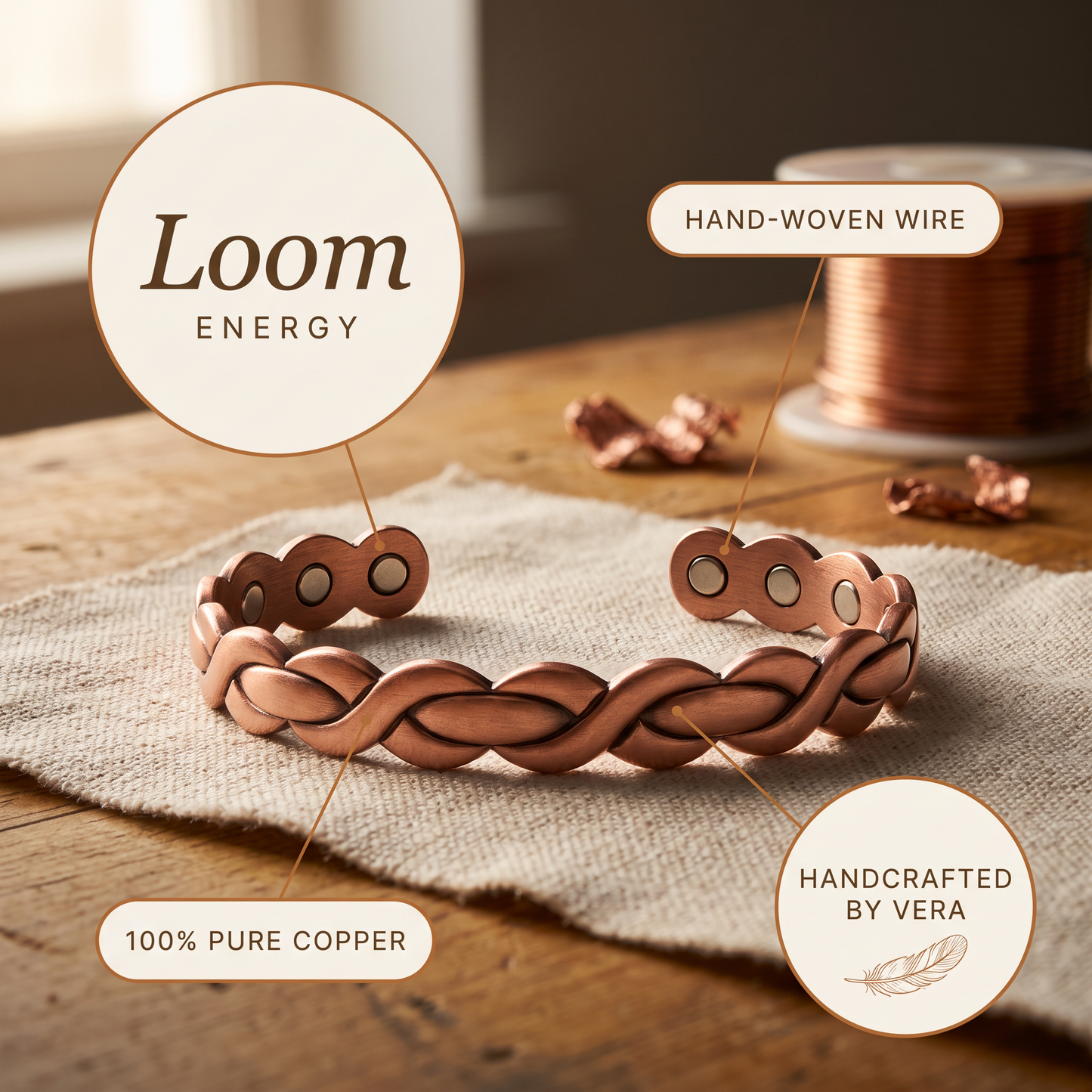 Vera's Loom Copper Bracelet